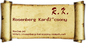 Rosenberg Karácsony névjegykártya